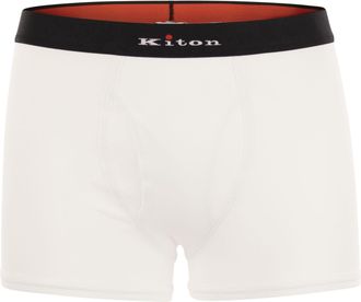 Kiton Stretch Cotton Boxer Shorts With Logo