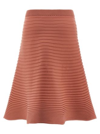 Pleats Please Issey Miyake Womens Multicolor Polyester Midi Skirt