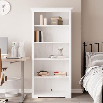 vidaXL Vidaxl - Librer&iacute;a Bodo 5 Estantes Madera Maciza Pino Blanco 82x40x173 Cm
