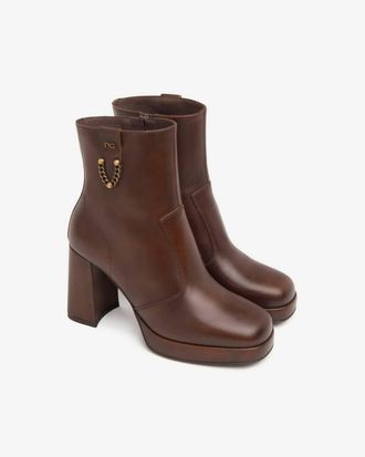 Nero Giardini Delavato Womens Ankle Boot In Beige