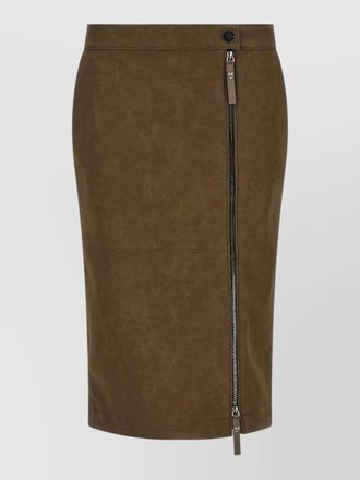 Pinko textured asymmetric zip pencil skirt