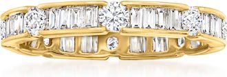Ross-Simons Round and Baguette Diamond Eternity Band in 14kt Yellow Gold