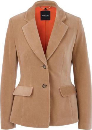 Marc Cain Fitted Corduroy Blazer - Dames - Blazers - Bruin - 2XL - Katoen - Jassen