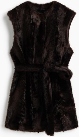 H&M Gilet mit Bindeg&uuml;rtel - Brown