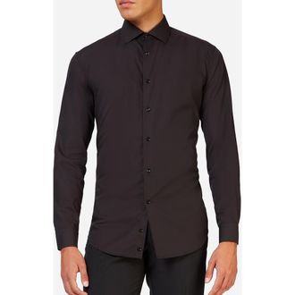 OppoSuits Black Knight Modern Tailored Fit Wrinkle Resistant Button-Up Shirt at Nordstrom, Size Xx-Large