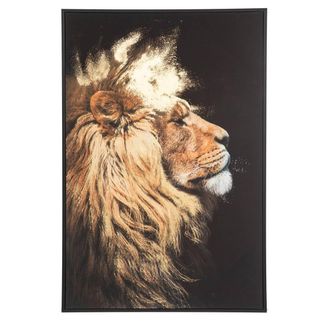 Atmosphera Atmosphera - Lienzo Enmarcado Le&oacute;n - Madera - 60x90 Cm Cr&eacute;ateur DInt&eacute;rieur