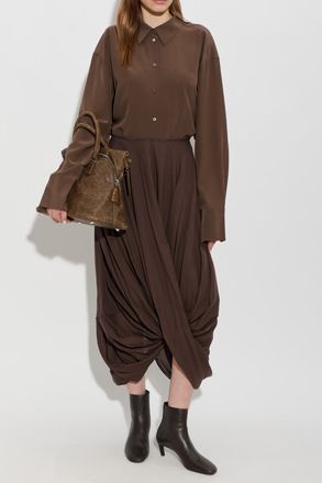 Toteme Silk Shirt, Womens, Brown