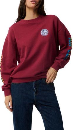 Rip Curl Heritage Graphic Oversized Sweatshirt in Plum at Nordstrom, Size Xx-Small