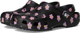 Crocs Classic Clog - Seasonal Graphic Clog Shoes Black/Flowers : Mens 9 - Womens 11 Medium, EVA