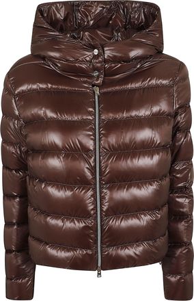 Herno Short Ultralight Down Jacket With Glossy Finish And Quilted Design