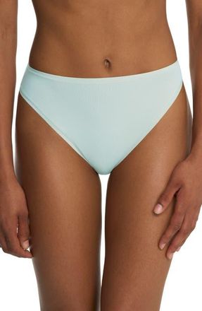 Natori Bliss Bare Cotton High Cut Briefs in Cloud Green at Nordstrom, Size Xx-Large