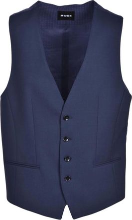 HUGO BOSS Heren, Pakken, Blauw, Maat: XS Wol