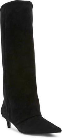 Steve Madden Luca Kitten Heel Knee High Boot in Black Suede at Nordstrom Rack, Size 6.5 Regular Calf