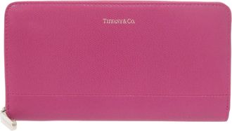 Tiffany & Co. Pink Leather Long Wallet (Bi-Fold) (Pre-Owned)