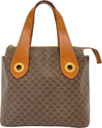 Celine Brown Leather Pvc Handbag Tote Bag (Pre-Owned)