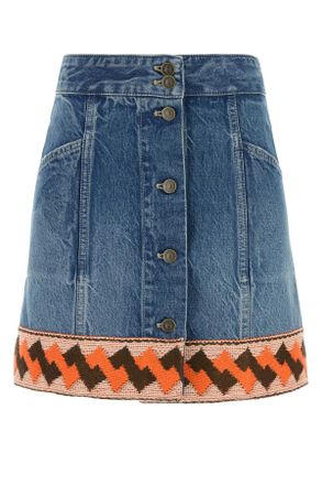Valentino Garavani Denim Skirts, female, Blue, Size: S Mini
