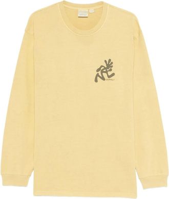 Gramicci Running Man L/S Tee Pigment Dyed - Heren - Sweatshirts - Geel - M - Katoen - Hoodies & sweatvesten