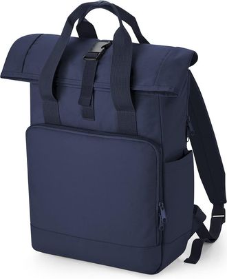 BagBase BG118L Recycled Twin Handle Roll-Top Laptop Backpack - Navy Dusk