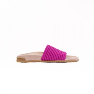 Vionic Womens Evie Knit Slide Sandal In Dark Rose Violet