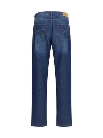 Brunello Cucinelli Mens Lightweight Denim Pants Scuro Cotton Jean