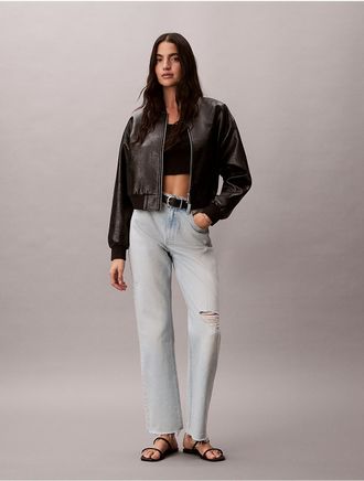 Calvin Klein Jeans Calvin Klein Womens High Rise Straight Jeans - Blue - 24W x RL