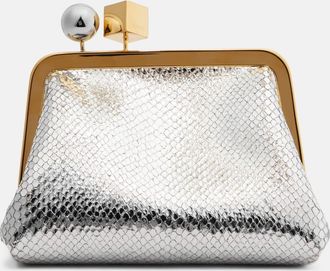 Jacquemus Berlingot Small metallic leather clutch