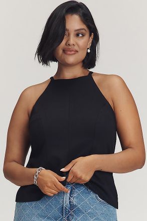 Eloquii Plus Halter Triple Bow-Back Top