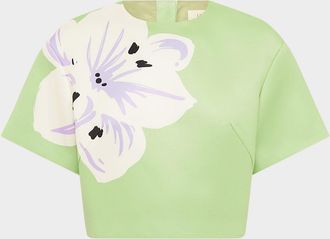LEO LIN Indie Floral-Print Crop Top