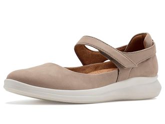 Clarks Lynell Strap Womens Dress Flat Shoes Taupe Nubuck : 7.5 B - Medium