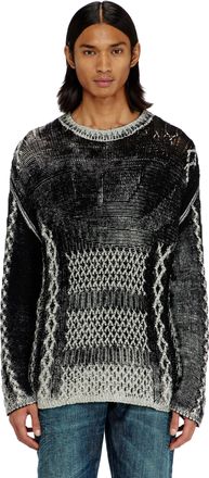 Diesel Treated cable-knit jumper - Knitwear - Man - Multicolor