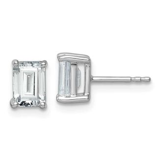 Diamond2Deal 14k Gold Emerald 2 ct Lab Grown Diamond Stud Earrings VS Clarity, D-E Color
