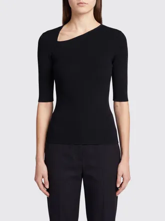 Maison Margiela Slim Fit Knit Top with Asymmetrical Neckline
