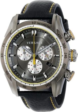 Versace Accessoires, Heren, Grijs, ONE Size, Leer, V-Ray Chronograph