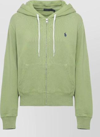 Ralph Lauren hooded cotton sweatshirt ribbed trims pockets
