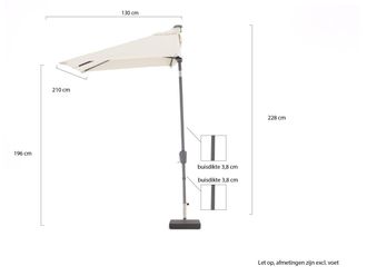 Shadowline balkonparasol 210x130cm