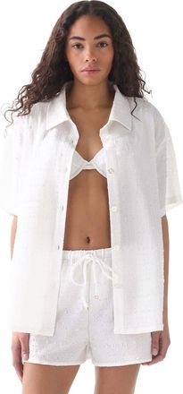 Kate Spade New York Short Sleeve Swim Shirt in White at Nordstrom, Size X-Large