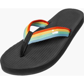 indosole Responsibly-Made Tire Sole Easy Living Flip Flops in Rainbow at Nordstrom, Size 12