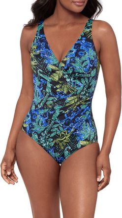 Miraclesuit Gasparilla Oceanus One-Piece Swimsuit in Black/Multi at Nordstrom, Size 18