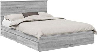 vidaXL Cama Con Almacenamiento Con Cabecera Gris Sonoma 140 X 200 Cm Vidaxl