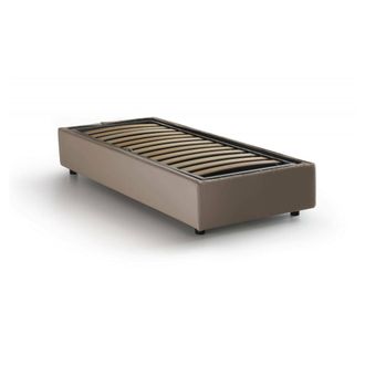 Dmora Dmora - Cama Individual Dacerb, Cama Contenedor Con Revestimiento De Tela, 100% Made In Italy, Apertura Frontal, Adecuado Para Colch&oacute;n Cm 80x190, T&oacute;rt