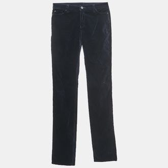 Emporio Armani Navy Blue Velvet Jeans S Waist