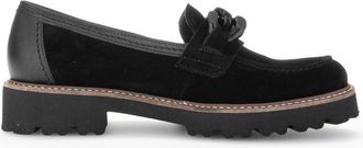 Gabor Womens 75.240.17 Suede Slip On Loafers In Schwarz Dream Velour