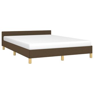 vidaXL Cama Sin Colch&oacute;n Tela Marr&oacute;n Oscuro 140x190 Cm Vidaxl
