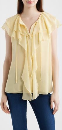 Kobi Halperin Maren Ruffle Cap Sleeve Top in Chamomile at Nordstrom, Size X-Small