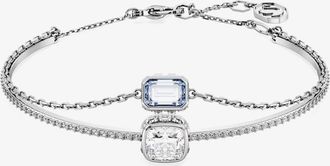 Swarovski Stilla Blue Mixed Cuts Rhodium Plated Bangle 5668244 (M)