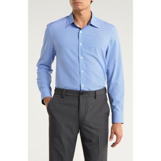 ConStruct Micro Geometric Print Stretch Button-Up Shirt in Blue at Nordstrom Rack, Size Xx-Large