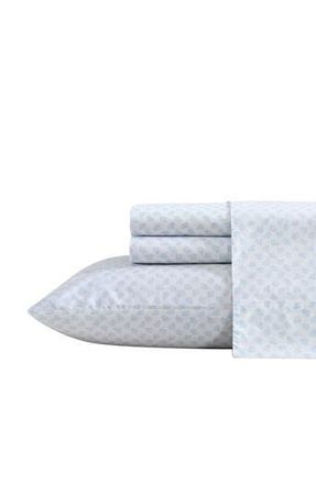 Nautica Breezy Bloom 200 Thread Count Cotton Percale Sheet Set in White/Blue at Nordstrom Rack, Size Twin X-Long