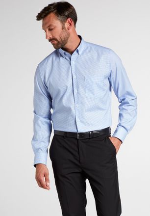 Eterna Langarmhemd ETERNA MODERN FIT, Herren, Gr. 41, Normalgr&ouml;ssen, blau (hellblau), Twill, 100% Baumwolle, tailliert, Manschette, Hemden Langarmhemd, NON I