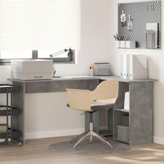 Berkfield Home Concrete Grey Computer Desk Concrete grey Particle board