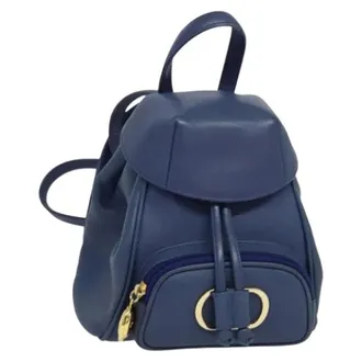 Dior Pre-owned Backpacks, female, Blue, Size: ONE SIZE Pre-owned Leather Backpack